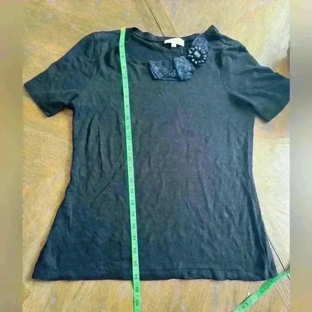 Tory Burch Marcelle Embellished T-shirt - Picture 7 of 7